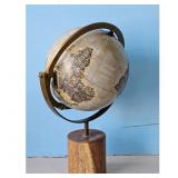 Vintage Style Globe on Wooden Base