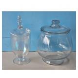 Vintage Glass Candy Jar Set with Lids