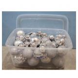 54 QT TOTE W/Bella NX Silver Christmas Ornaments