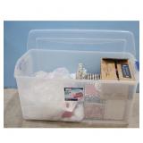 Christmas Village Decor Set with Storage Bin