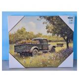 The Spring Shop Vintage Truck Floral Canvas Wall A