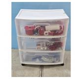 3-Drawer Plastic Storage Organizer with Craft Supp