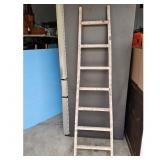 Rustic White Wash Wooden Ladder Shelf