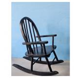 Vintage Black Wooden Rocking Chair for Children