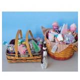 Longaberger Baskets with Christmas Ornaments