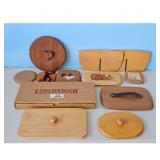 Longaberger Woodcrafts Lot - Lids, Trays, Dividers