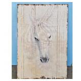 White Horse Portrait Canvas Wall Art 32x48