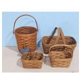 Lot of 4 Vintage Longaberger Baskets