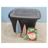 Christmas Decorations Lot - Mini Trees, Ornaments,