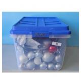 Hefty 90 Qt Storage Tote with Christmas Ornaments