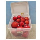 Red Christmas Ornaments in 58 QT STERILITE TOTE