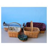 Lot of 5 Longaberger Baskets with Liners