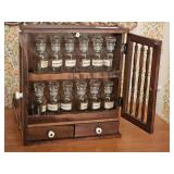 Wooden Spice Cabinet with Doors and Drawers