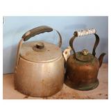 Vintage Aluminum and Copper Tea Kettles Lot