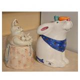 Vintage Ceramic Easter Bunny Cookie Jars Set