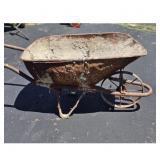 Metal Wheelbarrow Garden Cart Rusty Farm Tool