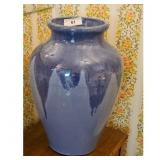 Large Blue Glazed Ceramic Vase