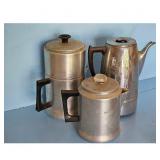 Vintage Aluminum Percolator Coffee Pot Set