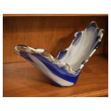 BLUE & WHITE MURANO STYLE ART SCULPTURE