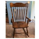 Solid Oak Rocking Chair - Traditional Style