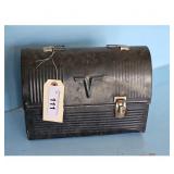 Vintage Metal Lunch Box with Handle and Clasp
