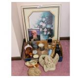 Assorted Decorative Items and Bushnell Binoculars