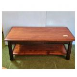 Solid Wood Coffee Table with Lower Shelf