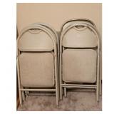 Set of 6 Beige Folding Chairs with Padded Seats