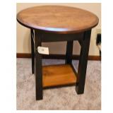 Round Top End Table with Shelf