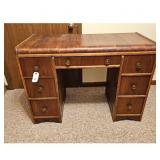 Vintage Art Deco Waterfall Desk with Drawers