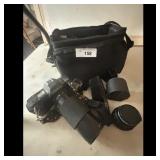 Canon T70 35mm Film Camera with Lens and Bag