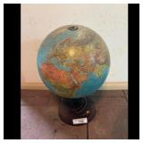 Vintage Educational Globe on Wooden Base