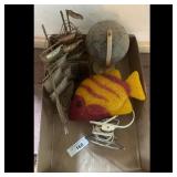 Vintage Nautical Decor Lot: Ship Model, Globe, and