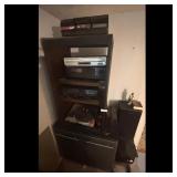Vintage Audio Component Shelf System with Turntabl