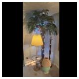 Vintage Palm Tree Floor Lamp with Accent Lights an