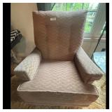 Vintage Upholstered Armchair with Tufted Back