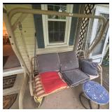 Patio Swing Set with Cushions and Side Table
