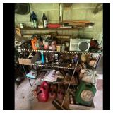 Assorted Garage Shelving Contents and Shelves