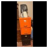 Orange and Black 4-Drawer Filing Cabinet with Flas