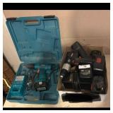 Makita and Craftsman Cordless Drills with Case and