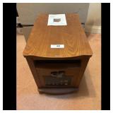 Wooden End Table with Storage and Control Panel