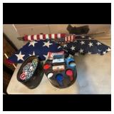 American Flag Themed Poker Chip Set with Holder an
