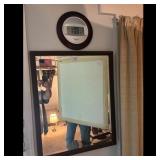 Wall Mirror with Digital Clock and Thermometer