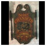 Antique Ship Chandler Sign with Anchor and Ships