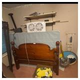 Vintage Wooden Bed Frame with Headboard and Footbo