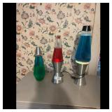 Set of 3 Lava Lamps - Blue, Red, and Green