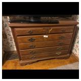 Vintage Wooden Dresser with 5 Drawers