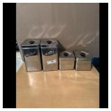 Vintage Metal Kitchen Canister Set Flour Sugar Tea