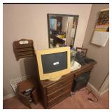 Vintage CRT Computer Monitor and Desk Accessories