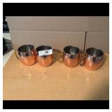 Set of 4 Hammered Copper Moscow Mule Mugs